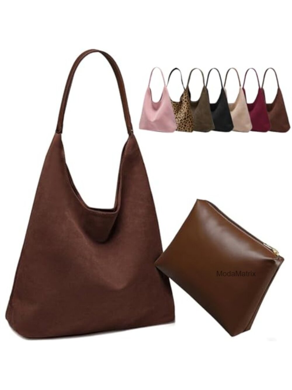 Large Slouchy Faux Suede Work Tote Bag for Women